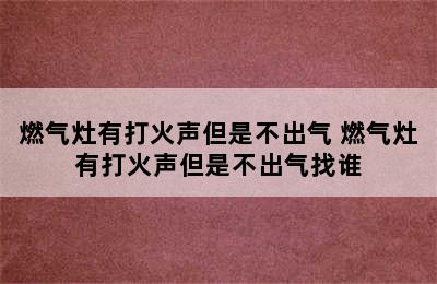 燃气灶有打火声但是不出气 燃气灶有打火声但是不出气找谁